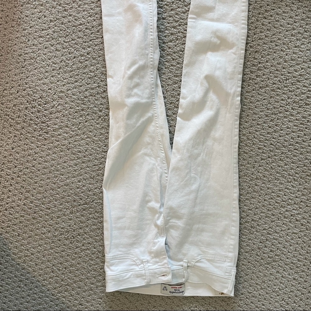 abercrombie kids white skinny jeans